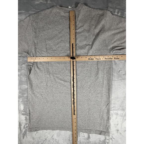 Champion T-Shirt Men's Large Gray Blue Red Script Logo Tee Cotton Blend - Picture 7 of 9